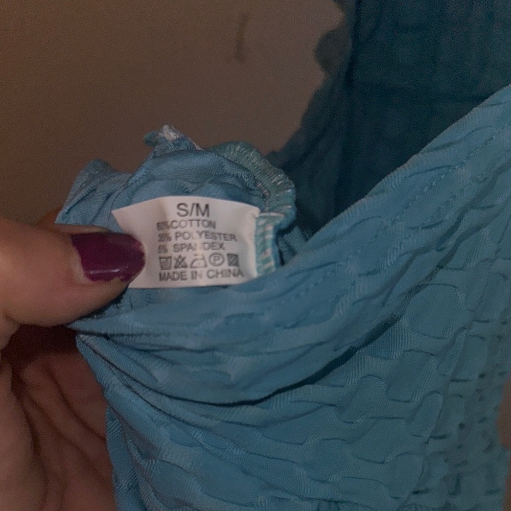 Textured Blue Romper - Picture 7 of 7